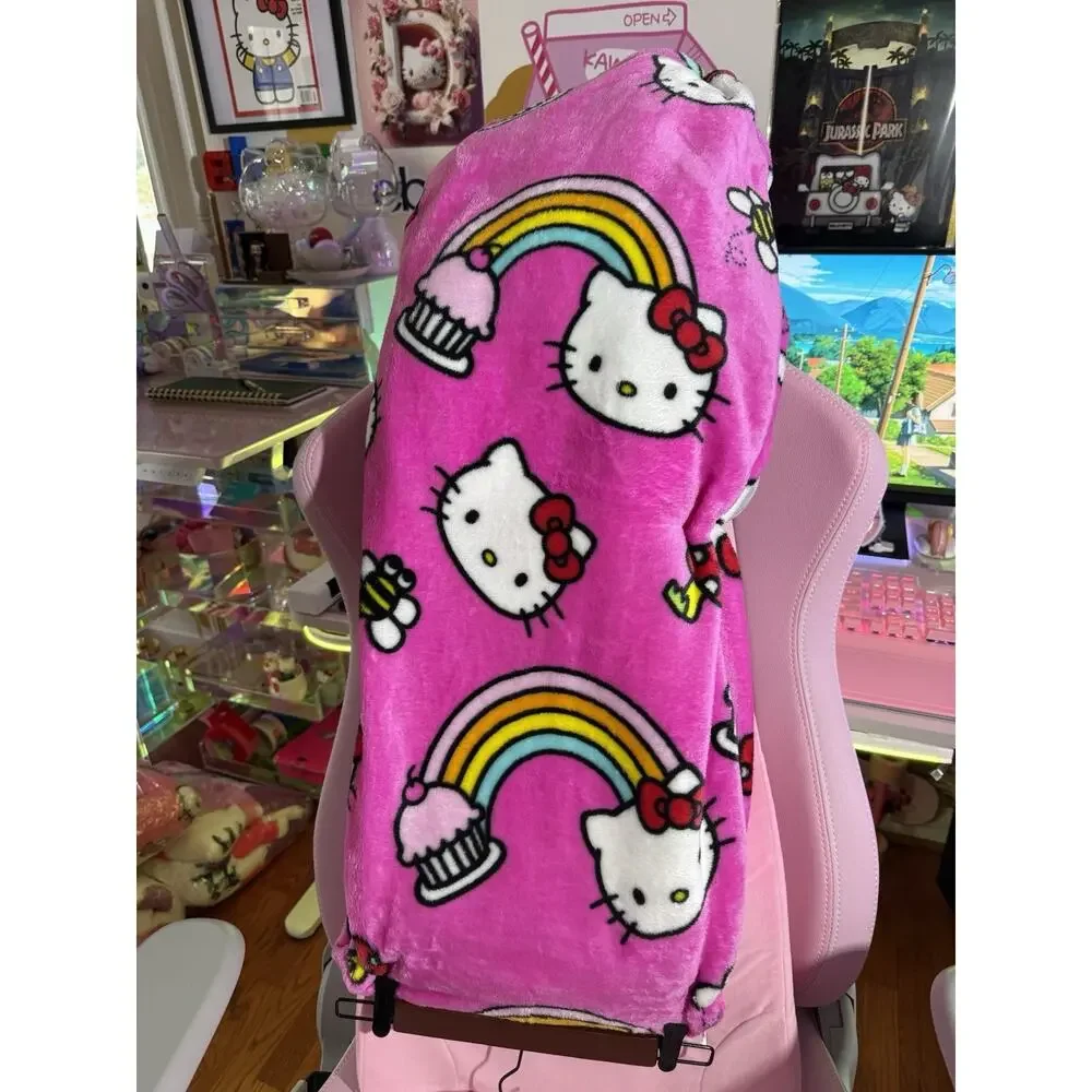 Hello Kitty Throw Blanket Silk Touch Pink Meow Rainbow Cupcake 2025 Sanrio